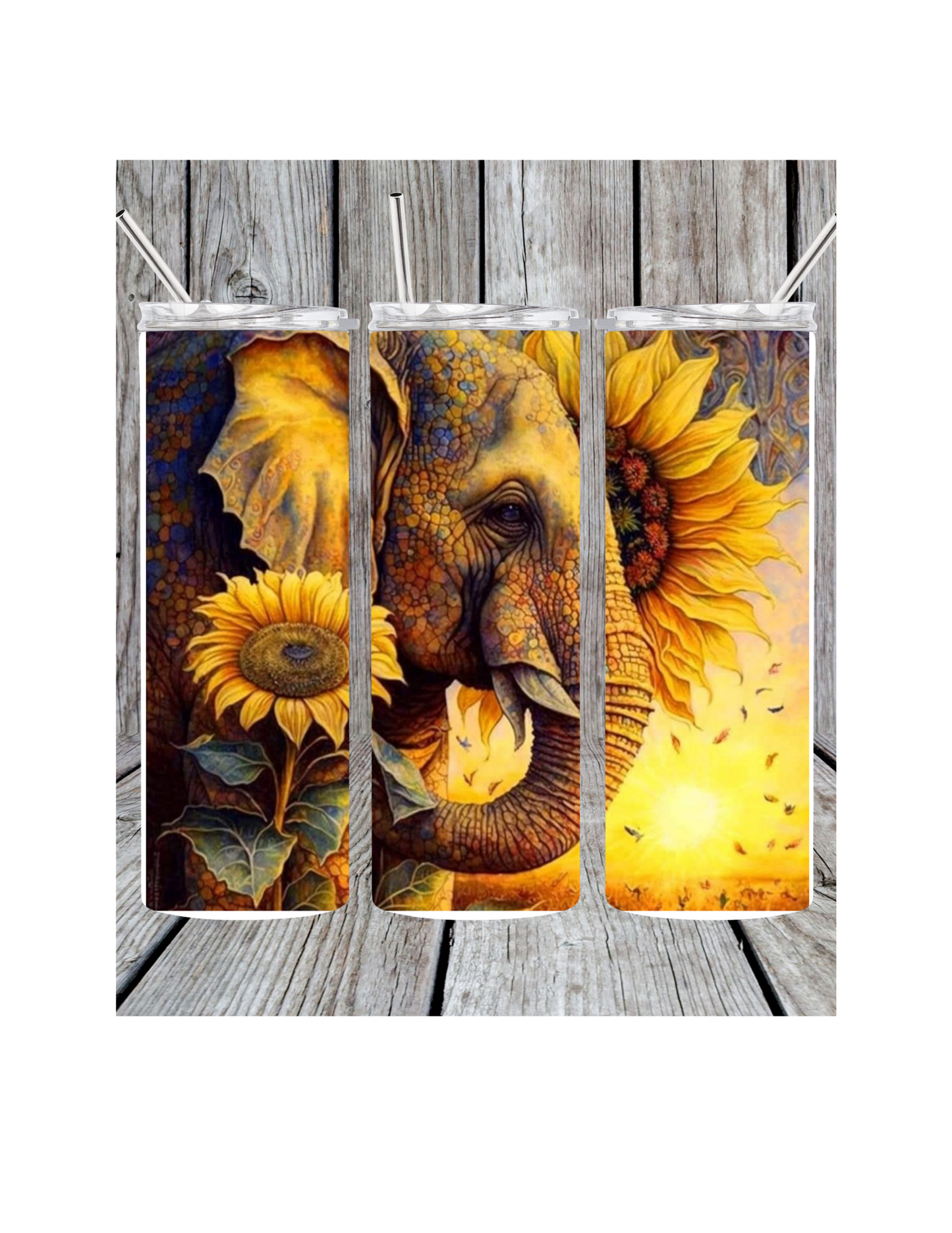 Elephant sunflower tumbler