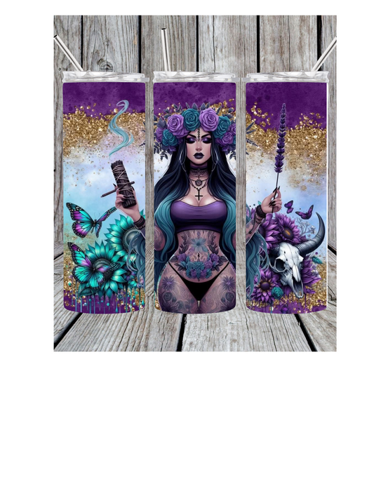Purple witch tumbler