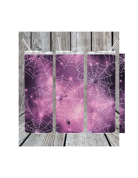 Purple spiderweb tumbler