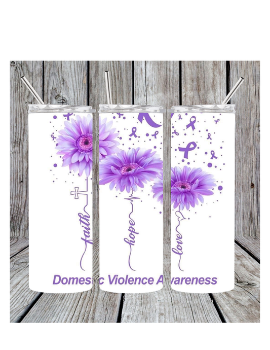 Domestic violence tumbler
