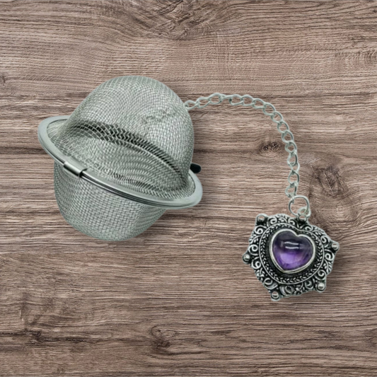 Amethyst heart tea infuser