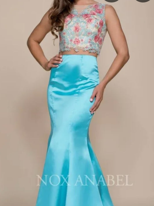 2pc turquoise dress
