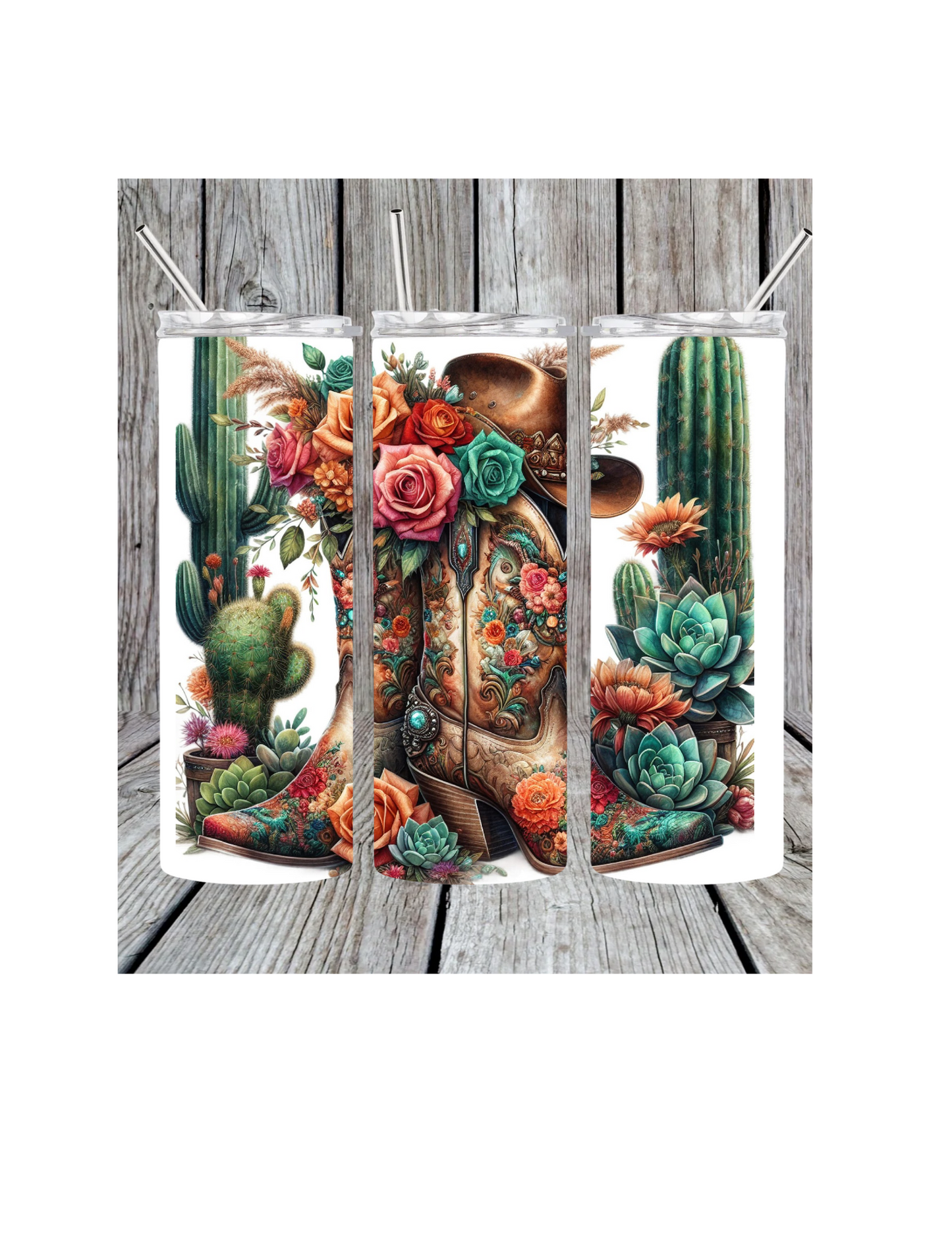 Cowboy boot tumbler