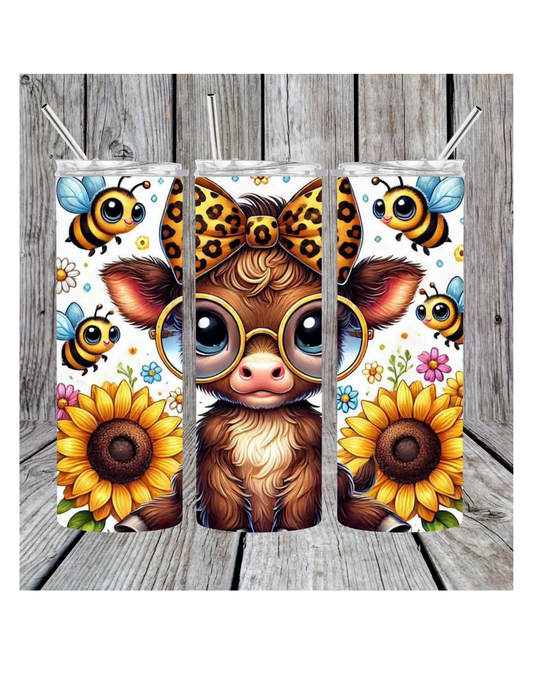 Sunflower cow tumbler