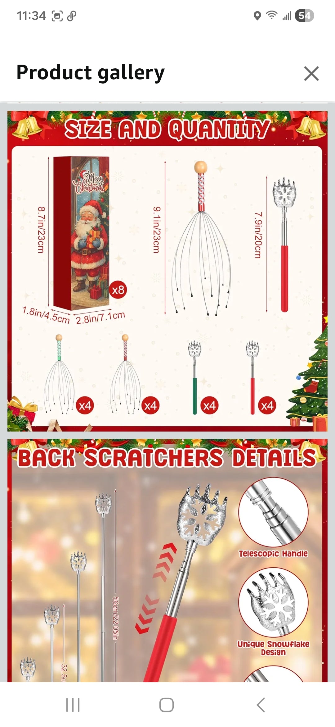 Scalp massager back scratcher gift set