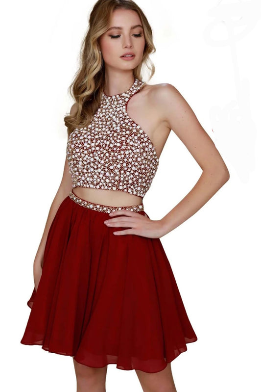 Dk red 2 pc dress