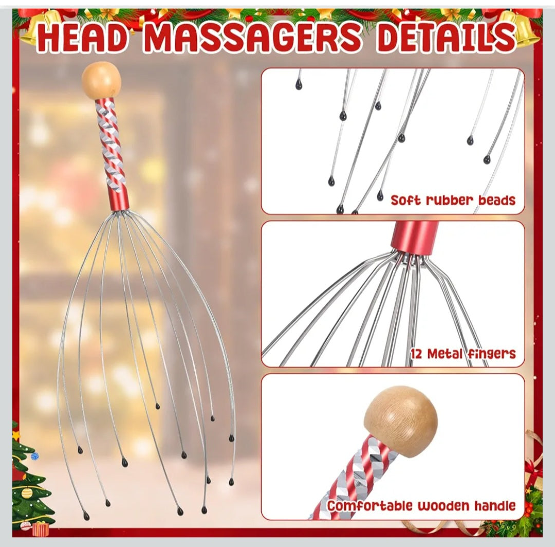 Scalp massager back scratcher gift set