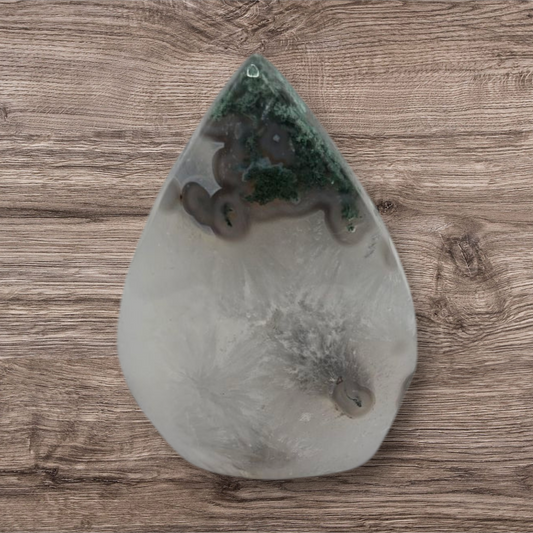 Moss agate teardrop
