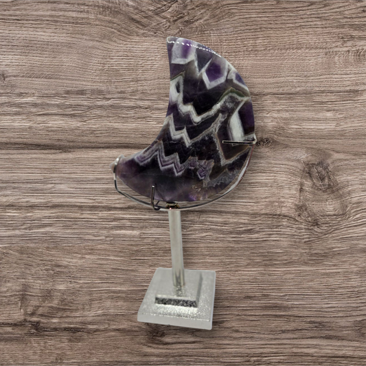 Chevron Amethyst moon with stand