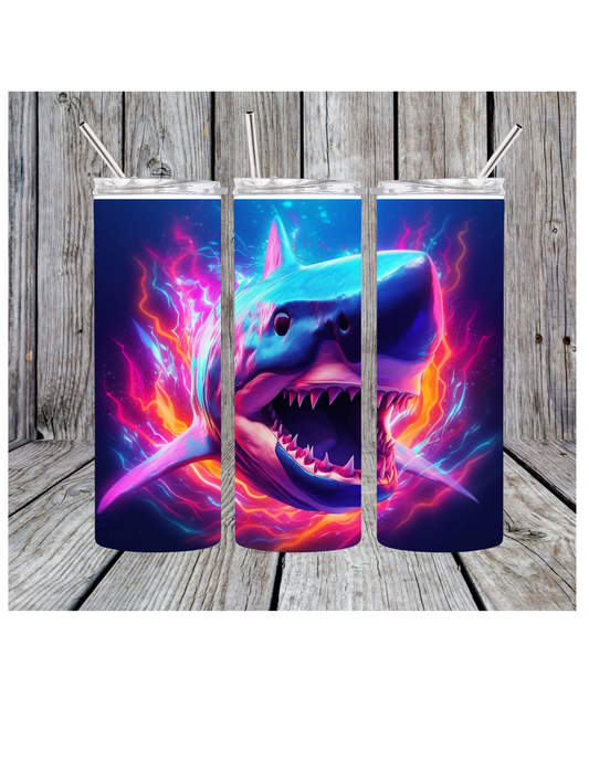Colorful shark tumbler