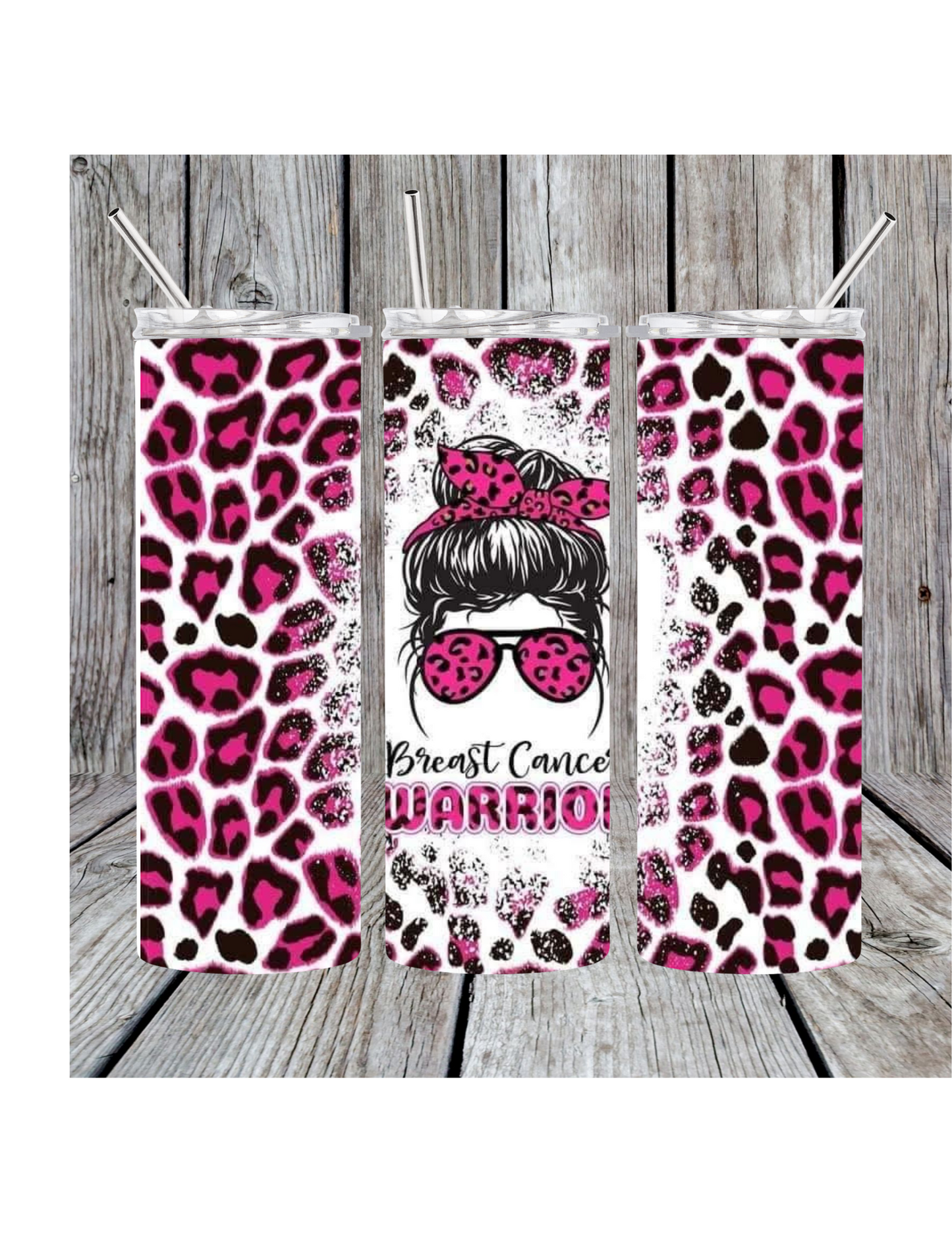 Breast cancer warrior tumbler