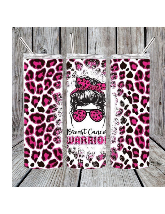 Breast cancer warrior tumbler