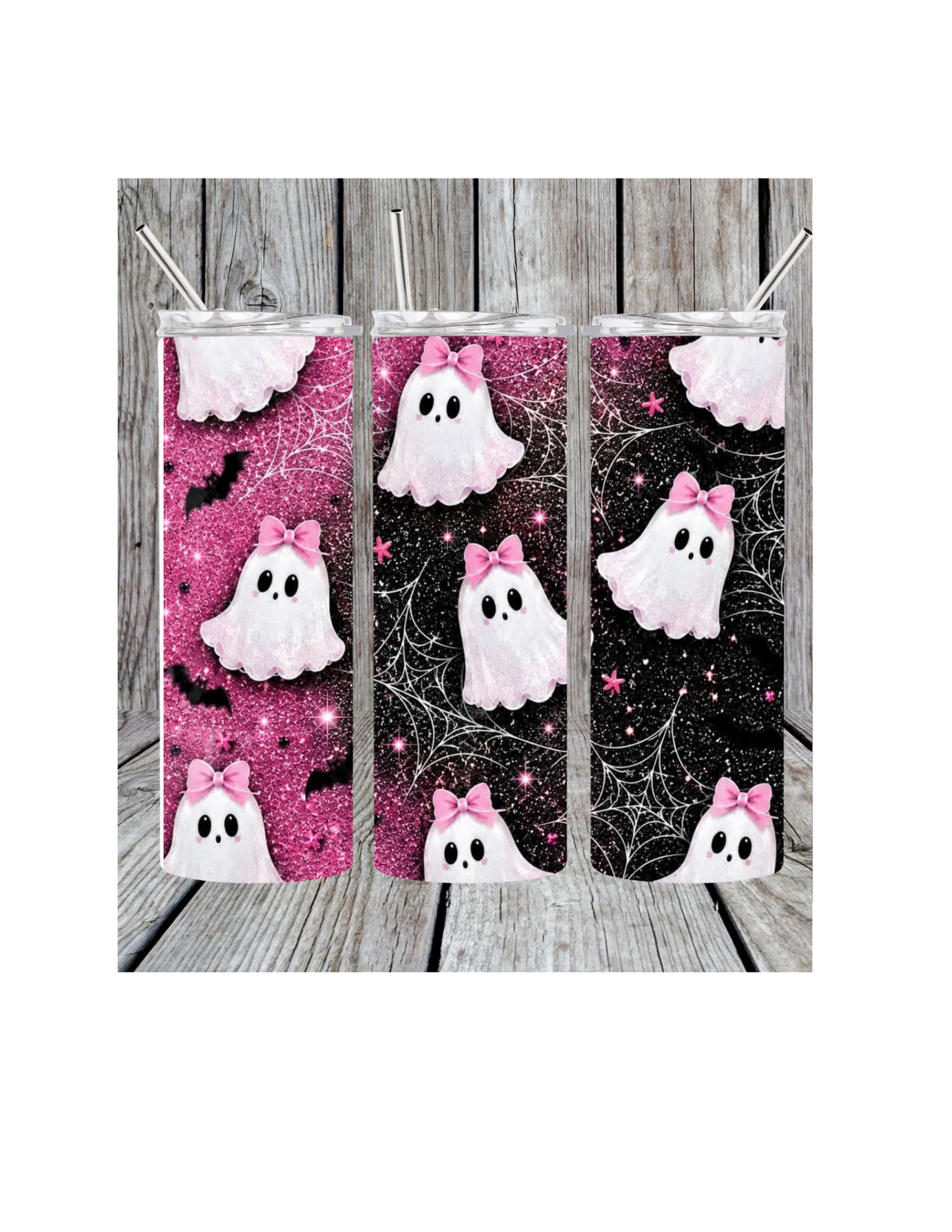 Ghost and bows tumbler