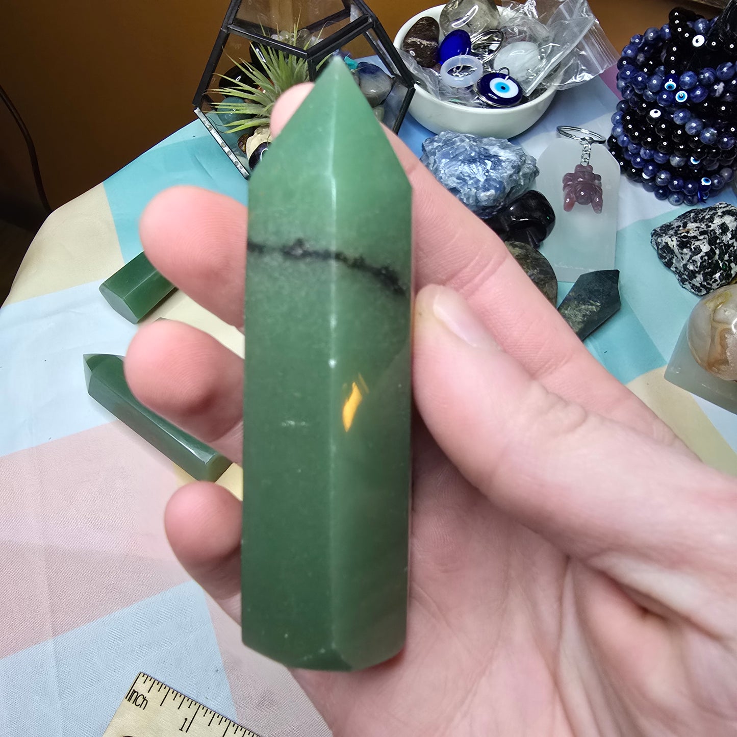 Green Aventurine Tower 3.25” Healing Crystal Point – Luck Abundance – New