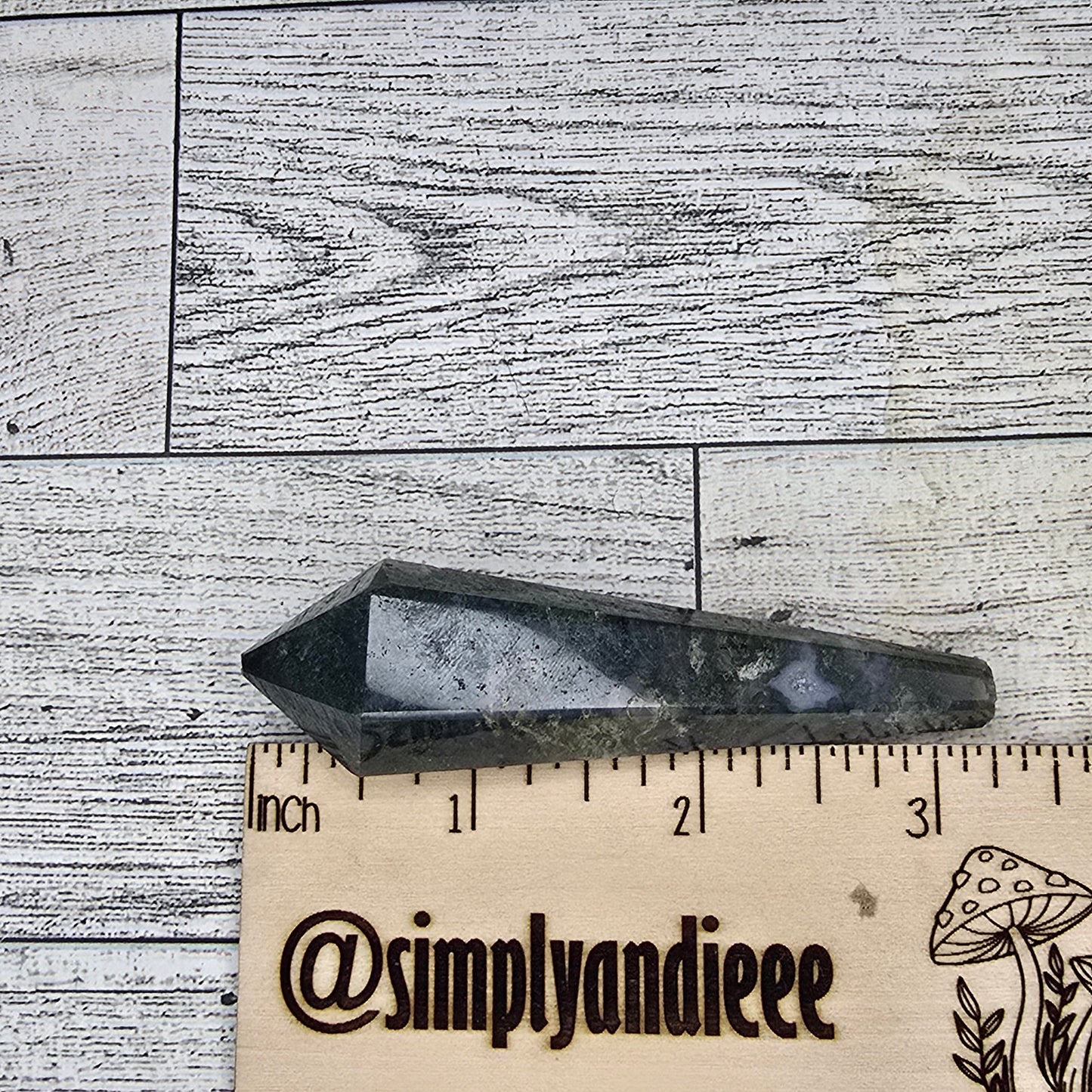 Moss Agate Crystal Wand