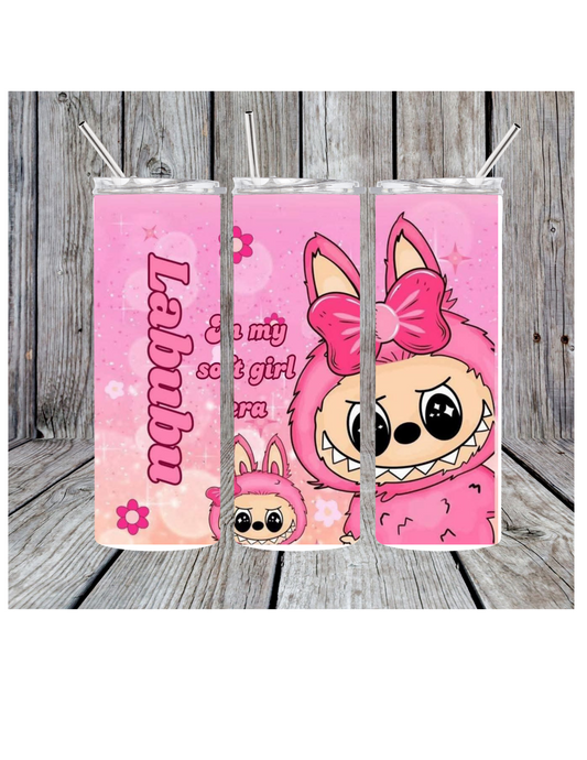 Pink labubu tumbler