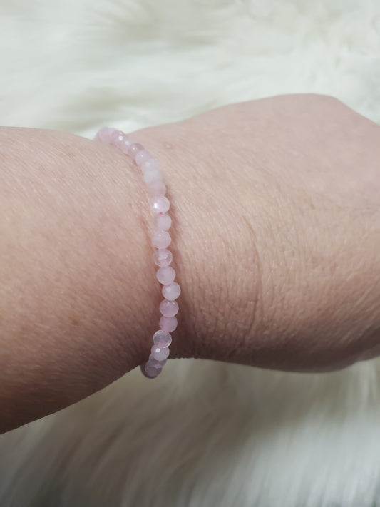 Faceted rose quartz bracelet
