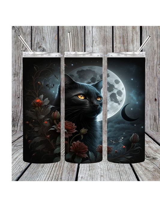 Black cat tumbler