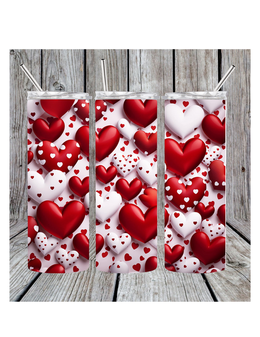 Puffy heart tumbler