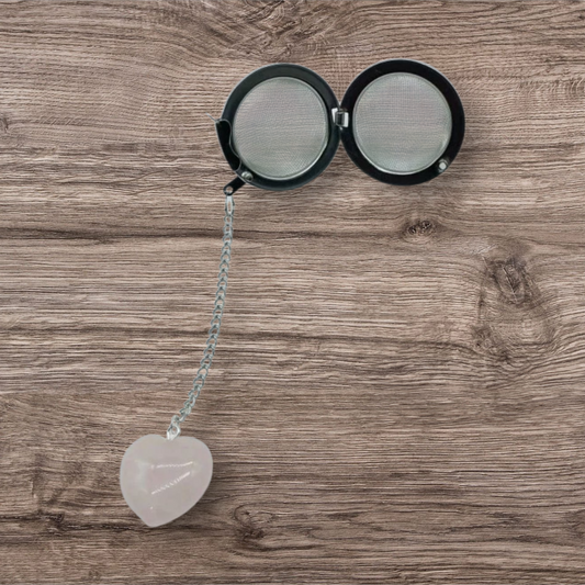 Rose quartz heart tea infuser