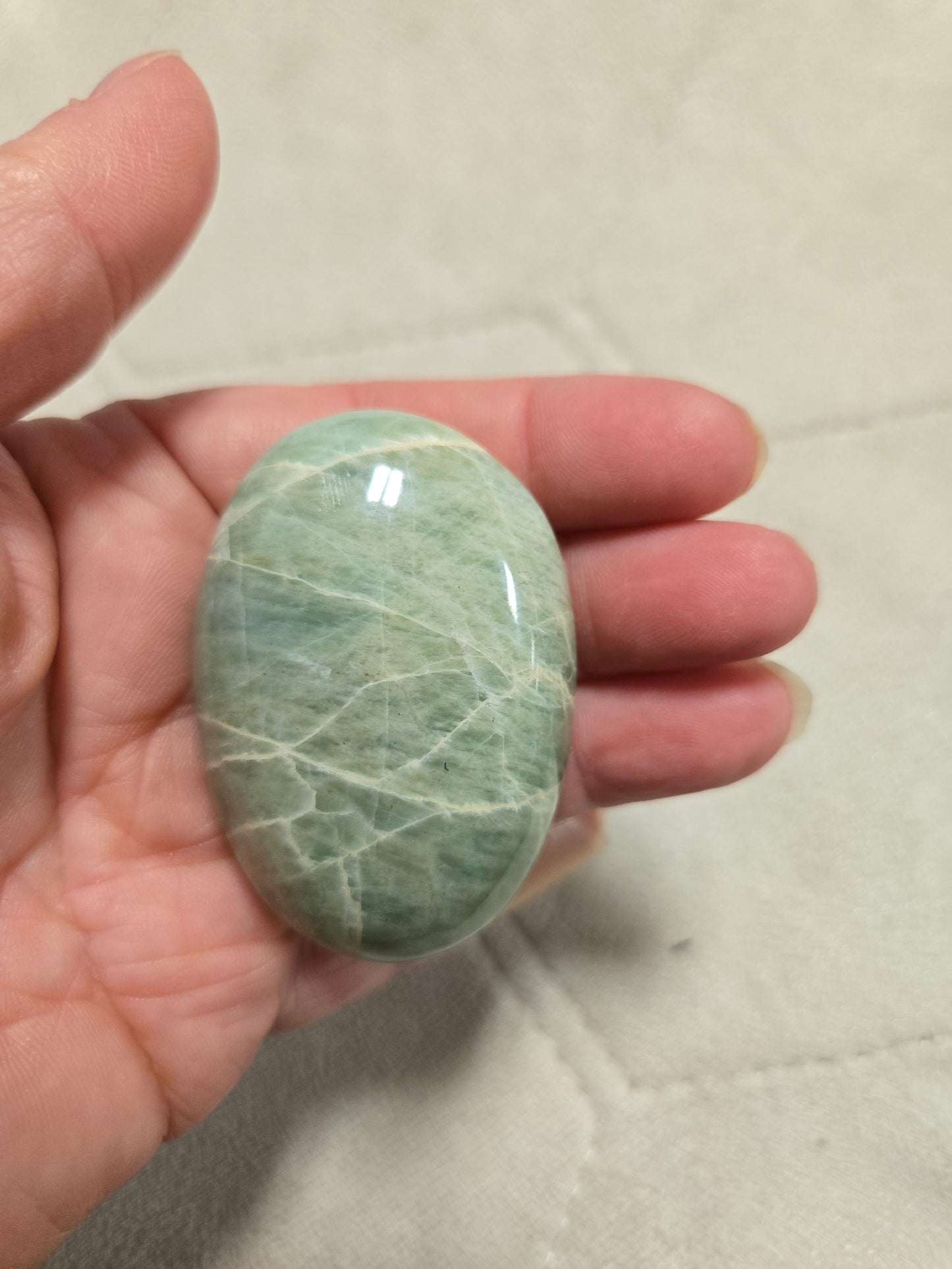 Green Moonstone palm stone