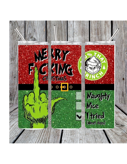 Merry fn Christmas tumbler