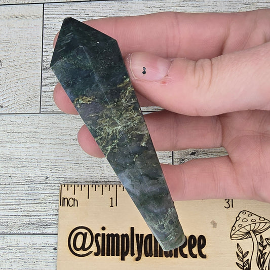 Moss Agate Crystal Wand