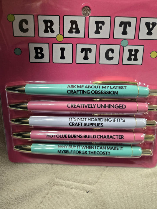Crafty bitch pen set