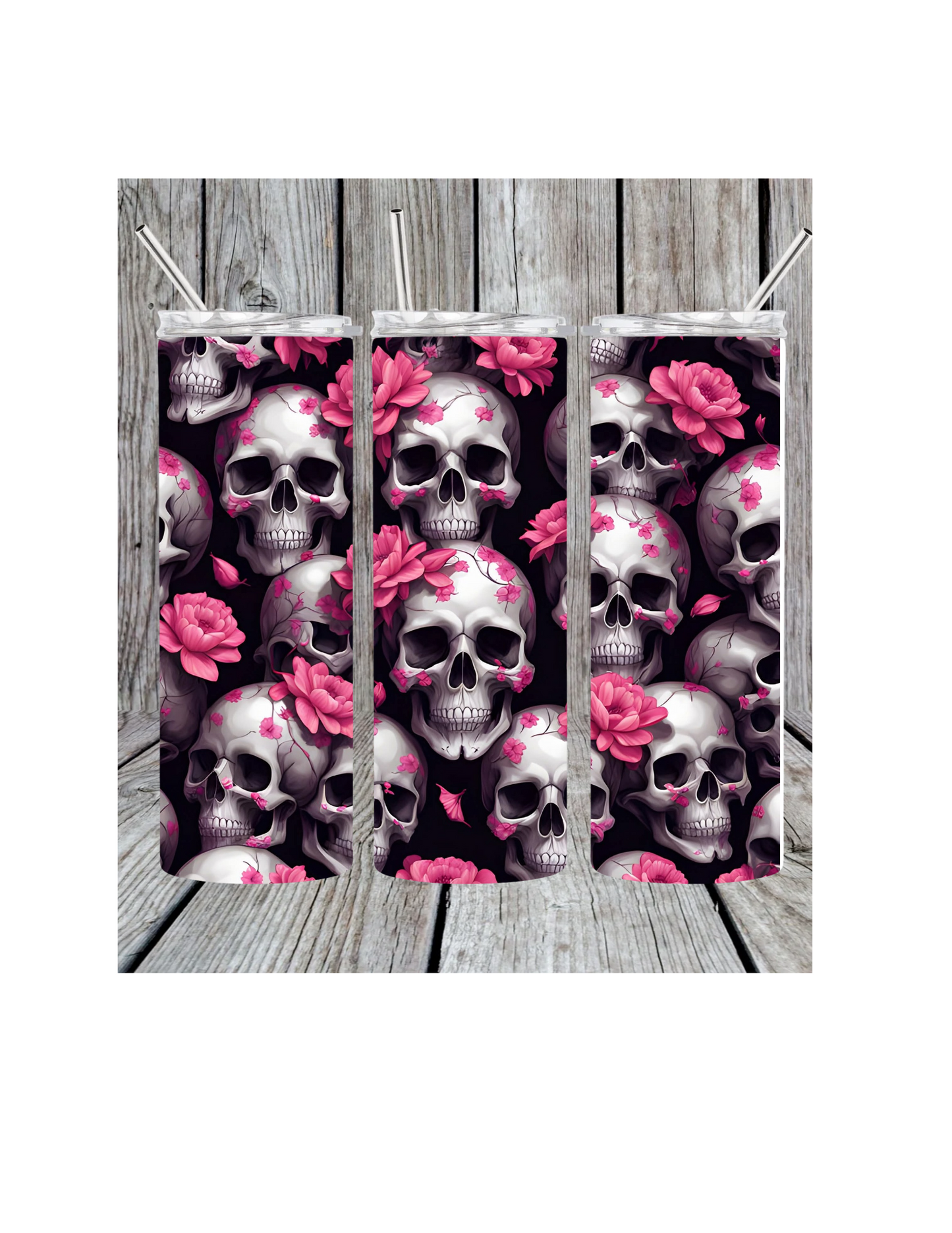 Skulls and roses tumbler