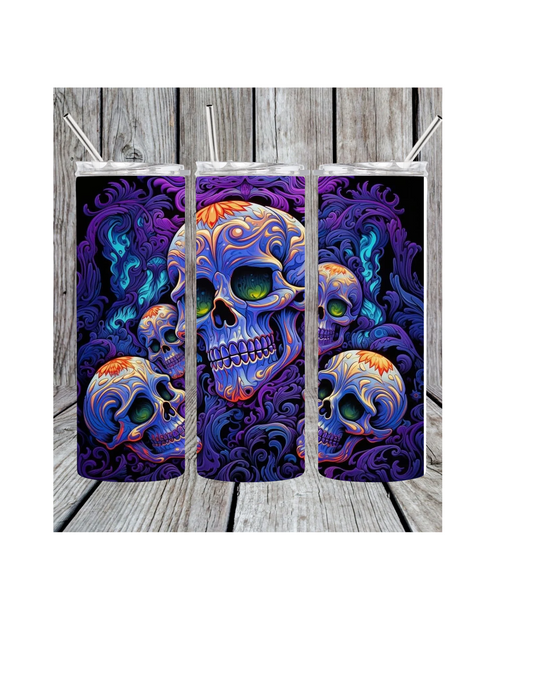Purple skull tumbler