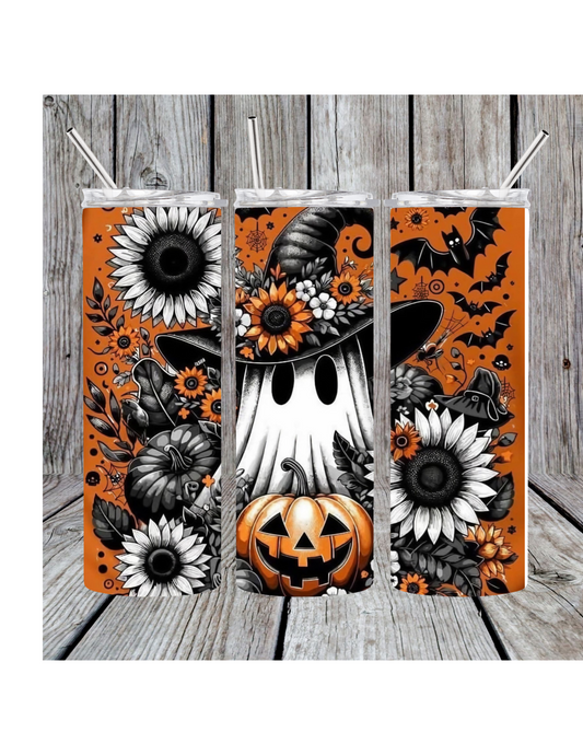Floral ghost tumbler