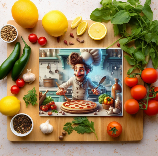 Pizza man cutting board