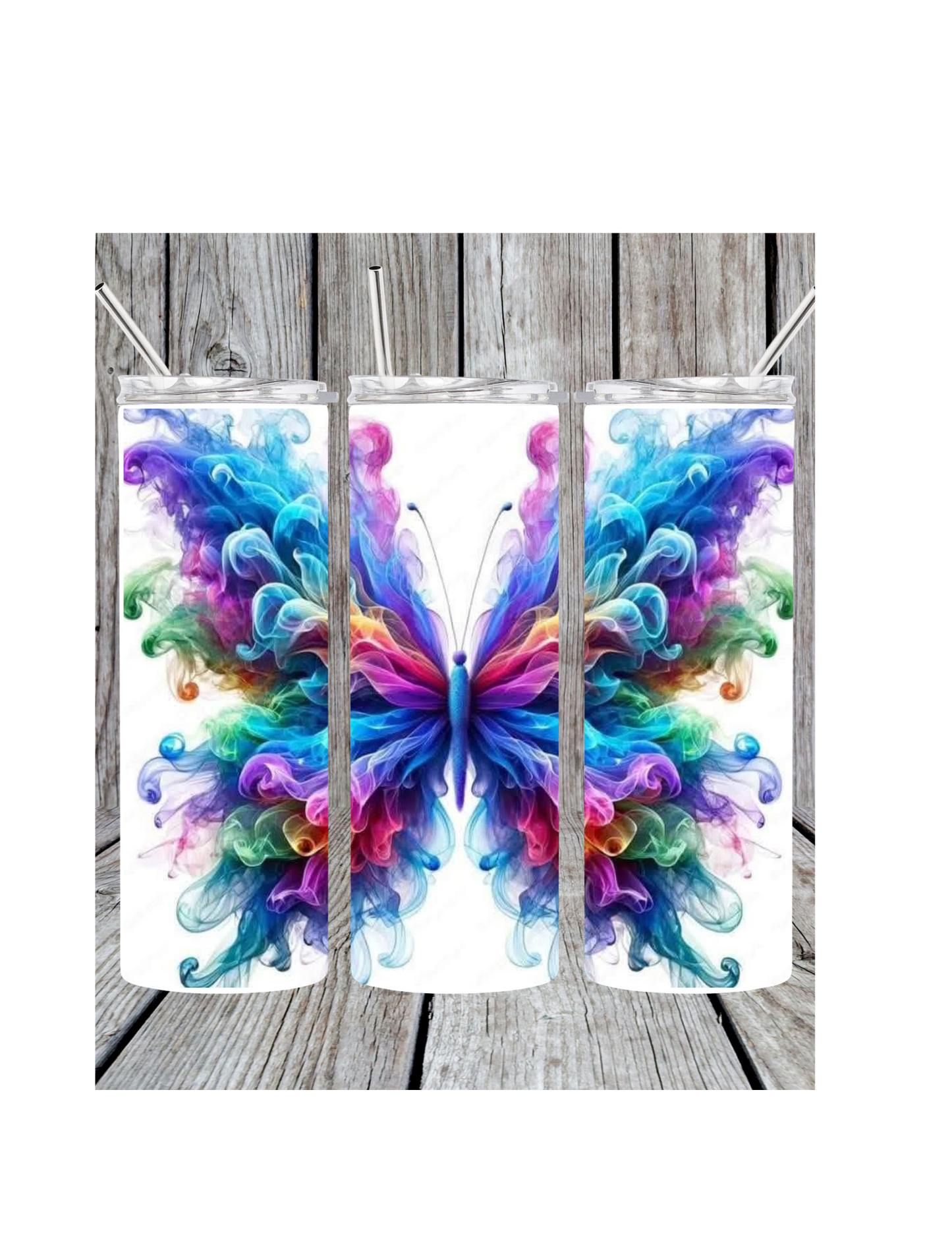 Colorful butterfly tumbler