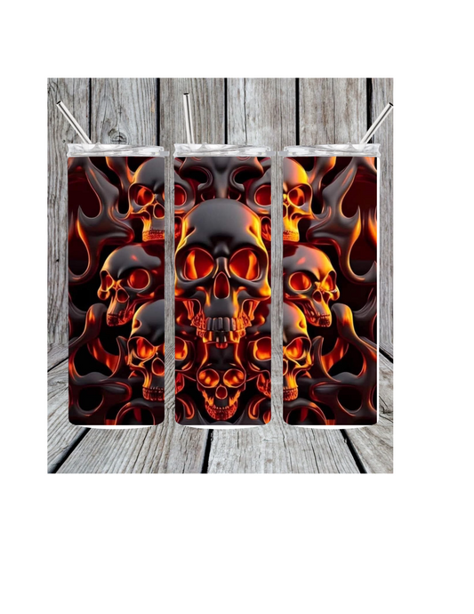 Chrome skull tumbler