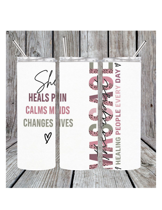Massage therapist tumbler