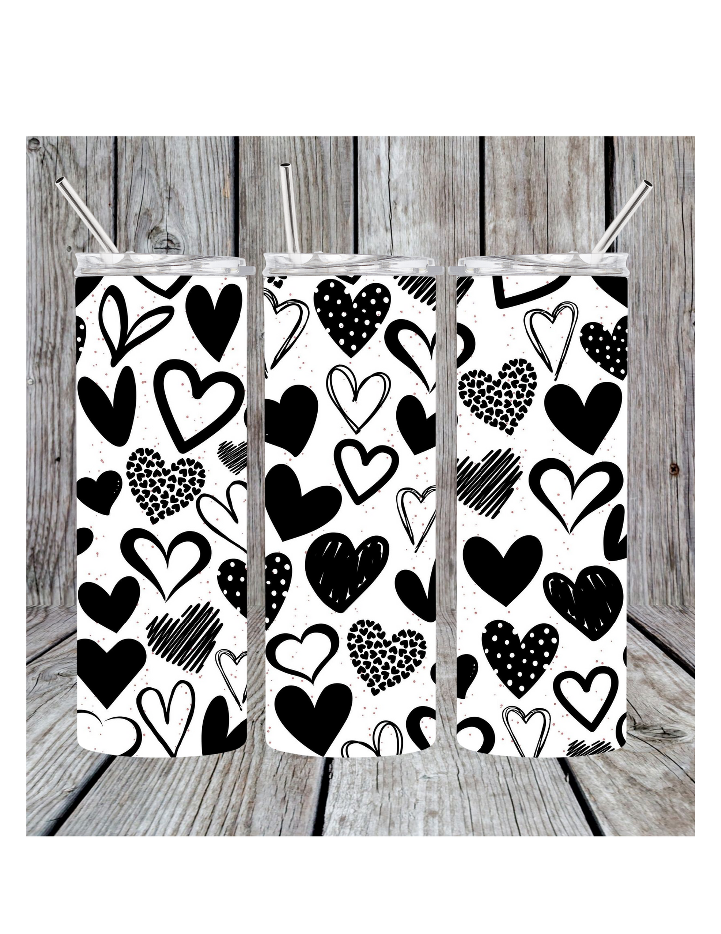 Black heart tumbler