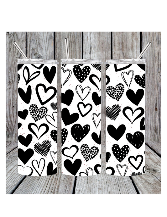 Black heart tumbler