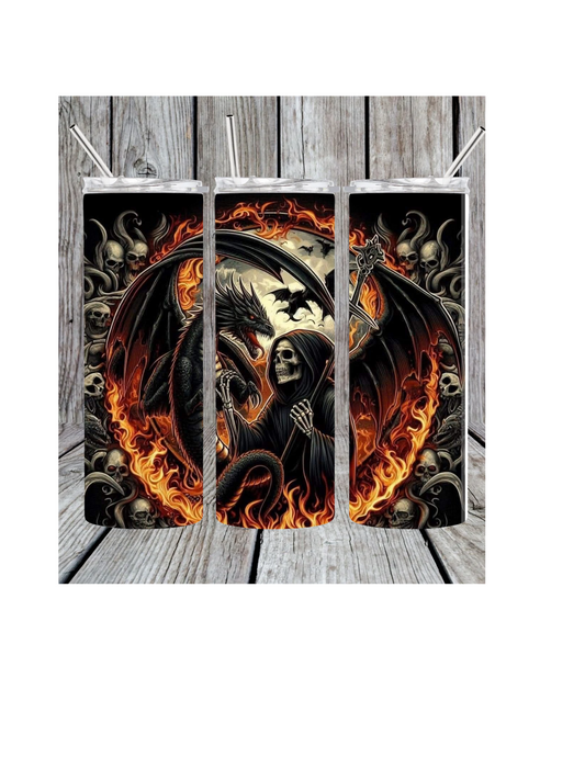 Skeleton dragon tumbler