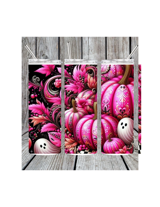 Pink pumpkin tumbler