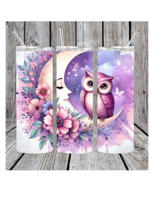 Moon and owl tumbler