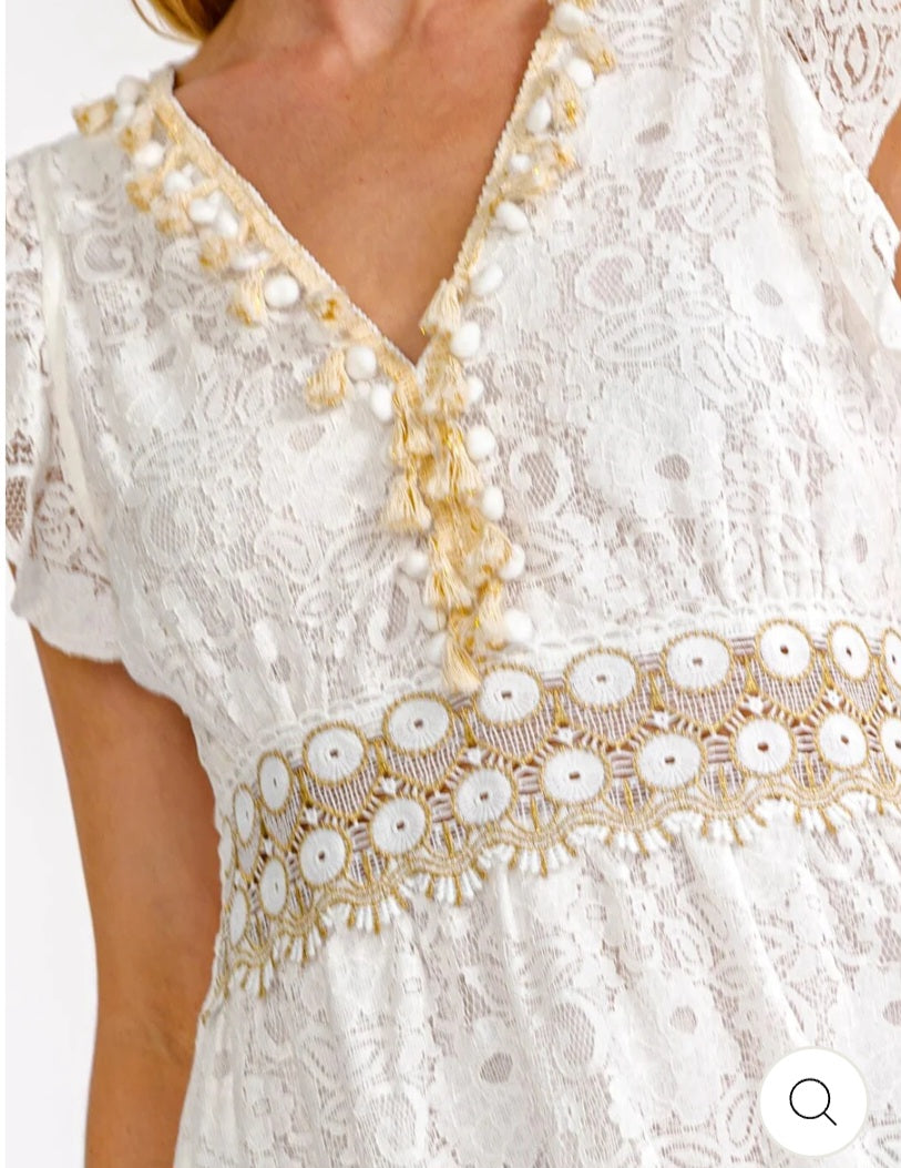 White boho dress