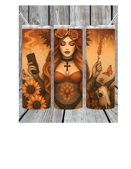 Red headed witch tumbler