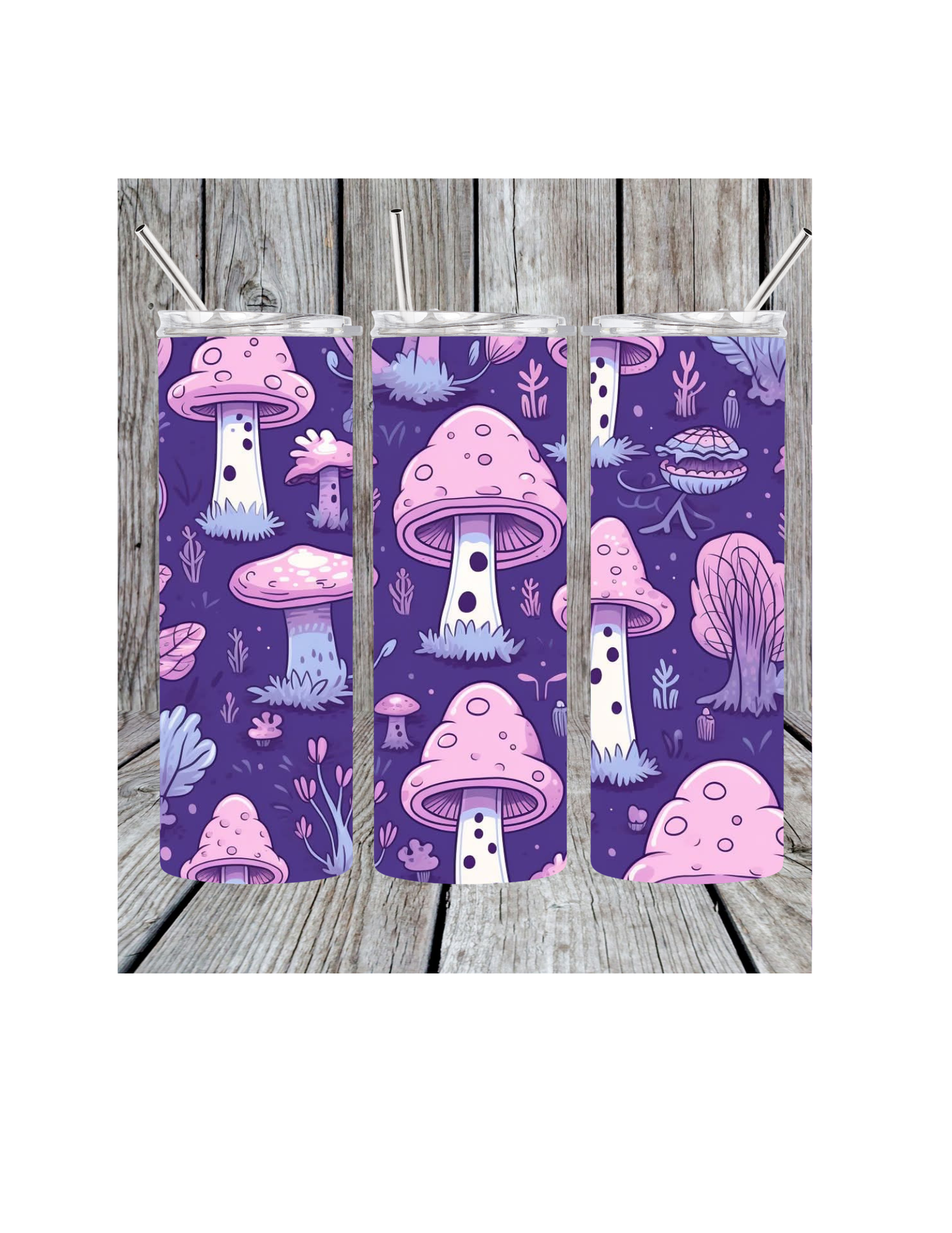 Purple mushroom tumbler