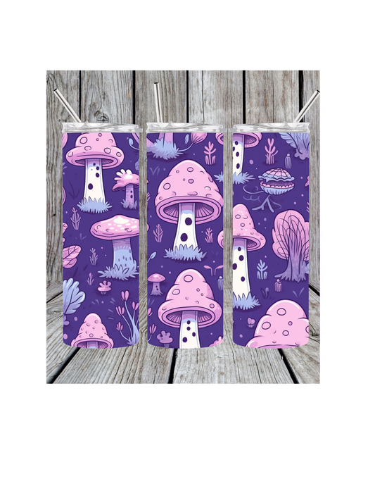 Purple mushroom tumbler