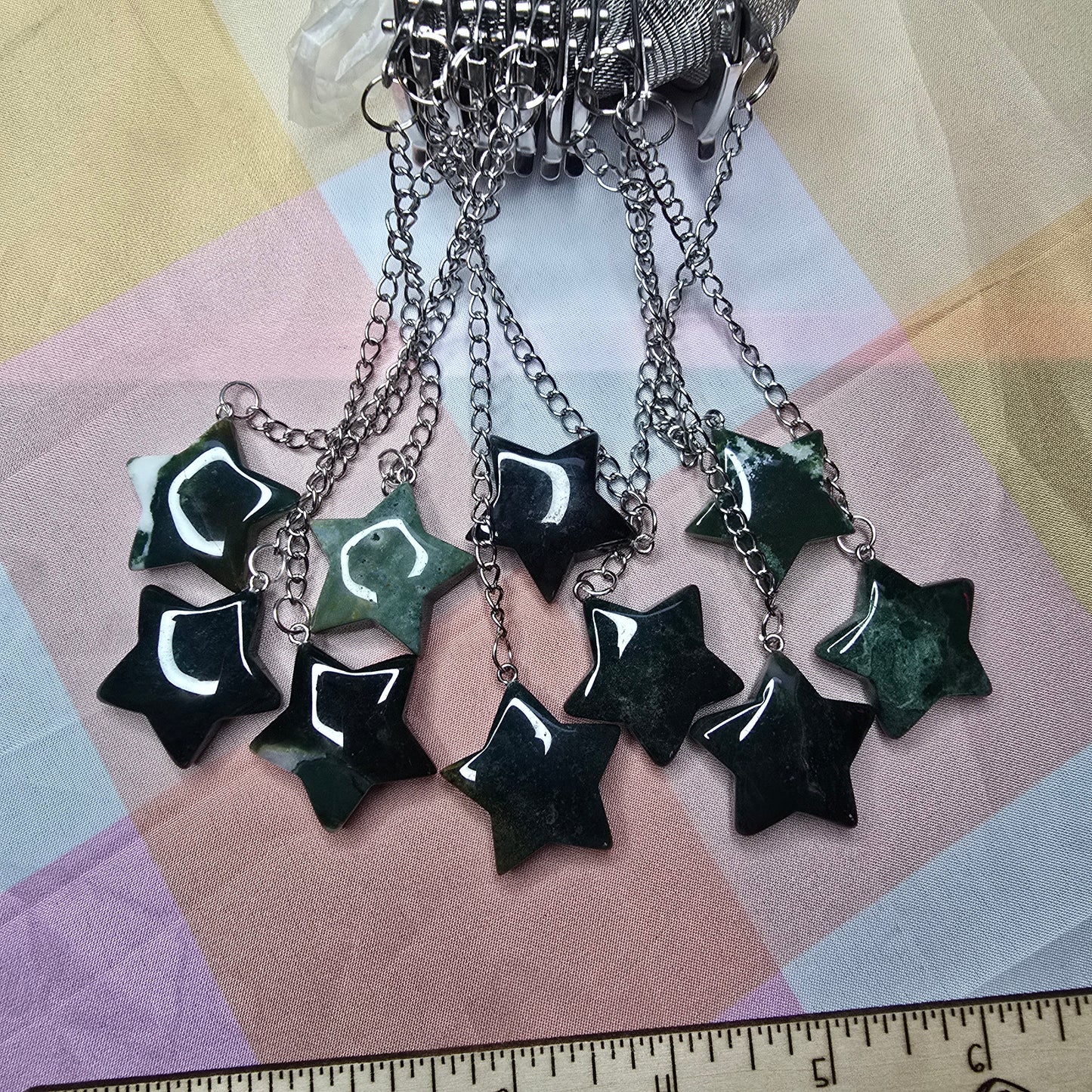 Moss Agate Crystal Star loose leaf tea infuser