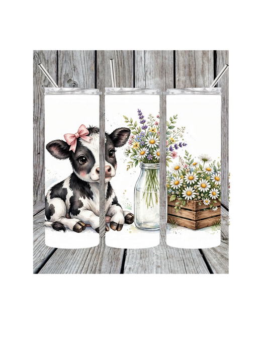 Cow and daisy tumbler